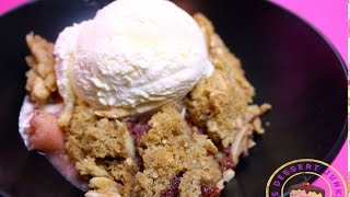 STRAWBERRY AND APPLE CRUMBLE RECIPE  MsDessertJunkie [upl. by Noyes]