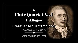 1 Allegro  Flute Quartet No1 H5929  Franz Anton Hoffmeister  Demo amp Backing Track [upl. by Aiza]