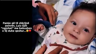 Pamje që të shkrijnë zemrën Luiz Ejlli “zgjohet” me bebushen e tij duke qeshur…🥺❤️ [upl. by Golightly394]