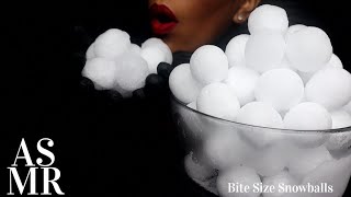 ASMR MAKING AND EATING PURE WHITE MINI SNOWBALLSNO TALKINGICE EATING SOUNDSFreezer Frost [upl. by Tound297]