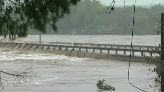 RAW VIDEO Floods Cause Bridge Collapse Over Llano River In Texas [upl. by Godard]