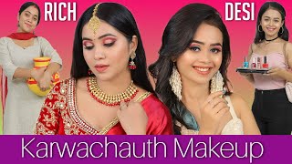 Karwachauth  Middle vs High Class Makeup  Anaysa [upl. by Imalda]