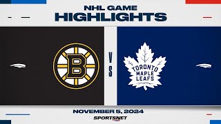 NHL Highlights  Bruins vs Maple Leafs  November 5 2024 [upl. by Wurst568]