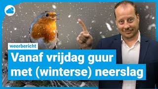 Weerbericht guur weer en natte sneeuw op komst [upl. by Rosemonde167]