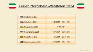 Ferien Nordrhein Westfalen 2024 [upl. by Neall]