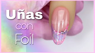 Uñas con PERLAS TRICOLOR 💅🏼✨ FOIL [upl. by Uwton]