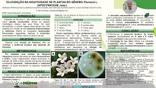 ELUCIDAÇÃO DA BIOATIVIDADE DE PLANTAS DO GÊNERO Plumeria L APOCYNACEAE Juss [upl. by Eicyal]