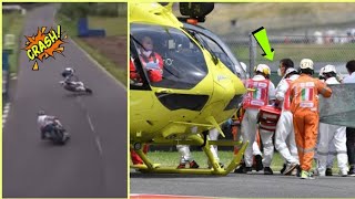 ISLE OF MAN TT crash  Davo Johnsons highspeed CRASH  AIRLIFTED to Hospital IS HE OK 🤯 [upl. by Demitria]