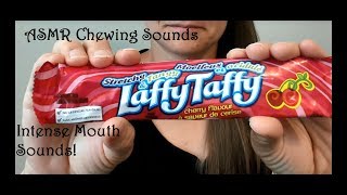 ASMR Mouth Sounds  Chewing  Eating Cherry Laffy Taffy  Wet Sounds  No Talking [upl. by Skylar]