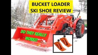 Tractor Bucket Loader SNOW SKI quotEdge Tamersquot  INSTALL AND REVIEW [upl. by Salomon210]