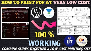 How To Convert Black PDF Into White amp Combine Many Slides To One And Print At Cheap Price  PW Notes [upl. by Krischer]