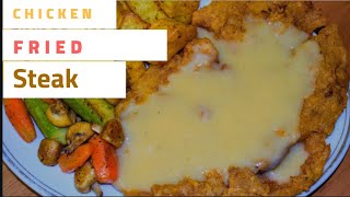 Chicken Fried Steak Recipe With Amazing Gravy Sauce [upl. by Erbes]