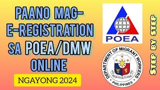 Paano Mag EREGISTRATION sa POEA ngayong 2024  How to ERegistration in POEA [upl. by Bueschel]