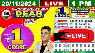 LIVE Lottery 100 PM Dear Nagaland state lottery live draw result 20112024  Lottery live [upl. by Olimreh]