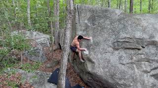 Gritstone on Holiday aka Font Arete V6  Ice Pond Bouldering [upl. by Kask928]