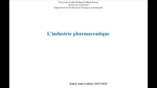 L’industrie pharmaceutique [upl. by Ellimahs]