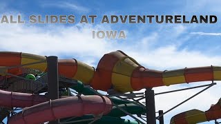 ALL SLIDES AT ADVENTURELAND IOWA POV [upl. by Tisman711]