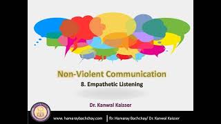 Non Violent Communication 8 Empathetic Listening by Dr Kanwal Kaisser [upl. by Anawt]