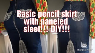 Basic pencil skirt with paneled sleet DIY  ❌Dont waste your old lace tops Use them for This [upl. by Ecnahs]