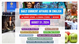 31 August 2024  Current Affairs in English by GKTODAY 🎯 [upl. by Elyrpa]