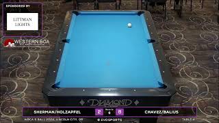 SHERMANHOLZAPFEL vs CHAVEZBALIUS  WBCA 9 BALL 2024  TABLE 4  EvoSports [upl. by Oicirbaf]