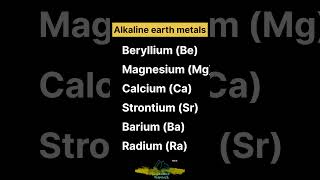 Alkaline earth metal  Periodic table [upl. by Isied]