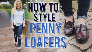 HOW TO STYLE PENNY LOAFERS PREPPY FALL LOOKBOOK  Kellyprepster [upl. by Aicirtap]