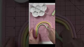 Fondant rainbow and cloud cake topper tutorial View the full video on my channel cakedesign [upl. by Keviv]