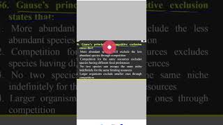 Gause principle of competitive exclusion NEET Biology shortsvideo [upl. by Dilan]