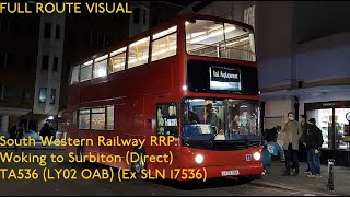 FULL ROUTE VISUAL  South Western Railway RRP Woking to Surbiton Direct  TA536 LY02 OAB [upl. by Telrahc479]