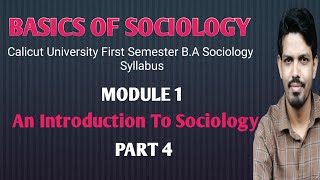 First Semester BA SociologyBasics of Sociology Calicut University Syllabus [upl. by Daniel]