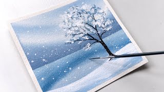 Winter Watercolor Painting for Beginners  Watercolor Painting Tutorial Easy [upl. by Bourne]