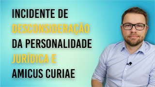 NOVO CPC  INCIDENTE DE DESCONSIDERAÇÃO DA PERSONALIDADE JURÍDICA E AMICUS CURIAE [upl. by Ykvir]