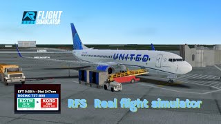 RFS–Real flight simulator–Detroit–To–O Hare–b737–800–United–Full Flight–FullHD–Real Route [upl. by Lamp447]