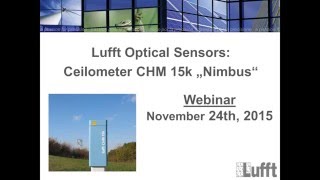 Lufft Academy Webinar Ceilometer CHM 15k [upl. by Annaitat]