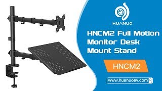 HUANUO HNCM2 Full Motion Monitor Desk Mount Stand with Laptop Tray [upl. by Largent]