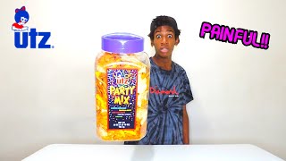 Utz PARTY MIX BARREL Challenge painful [upl. by Aamsa]