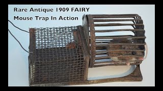 Rare Antique 1909 FAIRY Mouse Trap In Action  Complete With A Fun Exercise Wheel [upl. by Loralie]