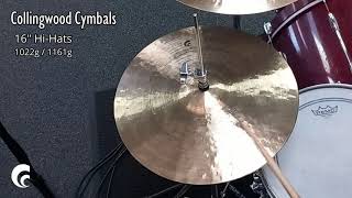 Collingwood Cymbals 16quot HiHats 1022g  1161g [upl. by Mchale]