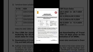 RAILWAY 2024 EXAM CALENDAR OUT shorts viral rrbntpc rrbtechnician rrbsi rrbconstable railway [upl. by Selohcin375]