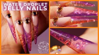 Water Droplet Nail Art Effect with Jelly Top Coat [upl. by Eustis]