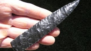 Dacite Blade using Hammerstone and antler Part 2 [upl. by Pansir819]