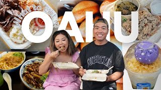 What to EAT in Oahu Hawaii Food Tour 😋🍧🔥 [upl. by Rebmetpes]