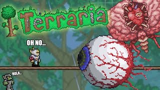 Terraria Invocando al Ojo de Cthulhu y al Cerebro de Cthulhu [upl. by Aurlie668]