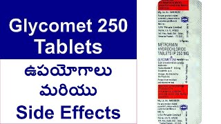 Glycomet 250 Tablets uses and Side Effects in Telugu  Metformin Hydrochloride Tablets IP 250 MG [upl. by Sremlahc]