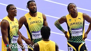 Jamaica shockingly fails to advance to mens 4x100m relay final  Paris Olympics  NBC Sports [upl. by Ecinwahs88]