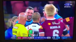 State of Origin 2022 Game 3 Matt Burton Vs Dane Gagai FIGHT Then all players rush in [upl. by Asel]