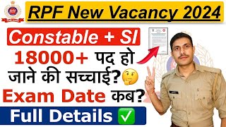 RPF New Recruitment 2024  RPF Constable amp SI Exam Date 2024  RPF Constable amp SI Post Increase 2024 [upl. by Pember]