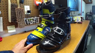 Scarpa T2 vs Scarpa T4 Telemark Boot Weighin and Voile Switchback X2 Binding Adjustment [upl. by Burke]