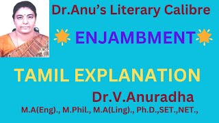 ENJAMBMENT  Definition  Examples from English Poem and Tamil Film Song [upl. by Acissaj]